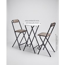 Çağlar Metal Katlanabilir Bistro Masa Sandalye Seti – 110 * 70 cm Metal Gövde