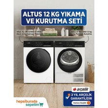 Altus 12 kg Çamaşır Makinesi + 12 kg Isı Pompalı Kurutma Makinesi Seti (3 Yıl Arçelik Garantili)