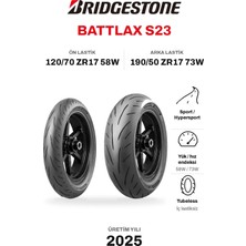 Bridgestone Battlax S23 120/70 ZR17 58W - 190/50 ZR17 73W Ön Arka Motosiklet Lastik Takımı (2025)
