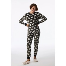 Penti Haki Cute Bunny Fuzzy Pantolon Uzun Kollu Pijama Takımı