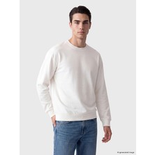 LC Waikiki Lc Waıkıkı Ekru Bisiklet Yaka Erkek Sweatshirt