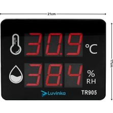 Luvinka TR905 Duvar Tipi Dijital Termo & Higrometre | Alarm-21cm Ekran