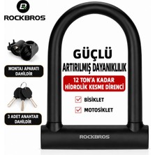 Rockbros Çelik U Motosiklet ve Bisiklet Kilidi 22 mm