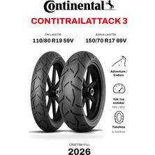 Continental Contitrailattack 3 110/80 R19 59V - 150/70 R17 69V Ön Arka Motosiklet Lastik Takımı 2026