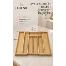 Lorend Bambu Ahşap Akordiyon Ayarlanabilir Çekmece Içi Kaşıklık Premium Özel Seri Kaşıklık