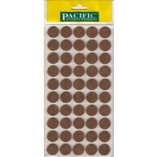 CATEKSSS Pacific Yuvarlak Yapışkanlı Sandalye Koltuk Mobilya Ayak Keçesi Felt 15 mm Kahve - 54’lü Paket