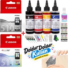 Forprint Canon PG-510/CL-511 Orijinal Kartuş Seti + (Doldur Kullan) Ful Dolum Seti