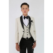 Sırrı Erkek Çocuk Dapper Takım Elbise Papyonlu 4 Parça Gömleksiz