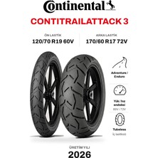Continental Contitrailattack 3 120/70 R19 60V - 170/60 R17 72V Ön Arka Motosiklet Lastik Takımı 2026