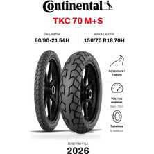 Continental Tkc 70 M+S 90/90-21 54H - 150/70 R18 70H Ön Arka Motosiklet Lastik Takımı 2026