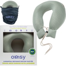Omsy Lavantalı Seyahat Boyun Yastığı Su Yeşili 1 Adet