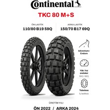 Continental Tkc 80 M+S 110/80 B19 59Q - 150/70 B17 69Q Ön Arka Motosiklet Lastik Takımı 2022/2024