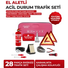 German Kupfermax 28 Parça Trafik Seti Tüvtürk Muayene Uyumlu El Feneri