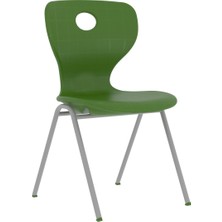 CATEKSSS Modern Monoblok Sandalye Kurs Okul Kolej Öğrenci Sandalyesi Yeşil - 12’li Paket