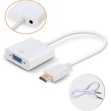Tr HDMI To VGA Ses Çıkışlı Kablo Çevirici Dönüştürücü Adaptör