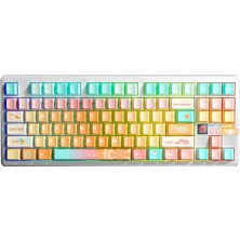 Tr F87 Pro V2 Mekanik Rgb Tkl Meteor Ice Cream Switch Kablosuz Makrolu Hot Swap Klavye Orange Juice