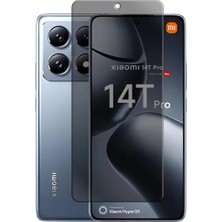 Xiaomi 14T Pro ile Uyumlu Zore New 5d Tam Kaplama Privacy Temperli Cam Ekran Koruyucu – Gizlilik F
