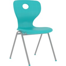 CATEKSSS Modern Monoblok Sandalye Kurs Okul Kolej Öğrenci Sandalyesi Turkuaz - 4’lü Paket