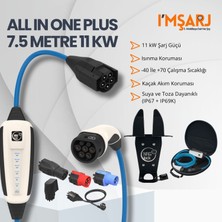 Nrgkick 11KW 16A Taşınabilir Şarj Istasyonu (7.5m Duvar Askı Aparatlı Çantalı Tüm Priz Adaptör Setli Monofaze Trifaze Wifi+Bluetooth Ac Mobil Wallbox - All In One Plus)