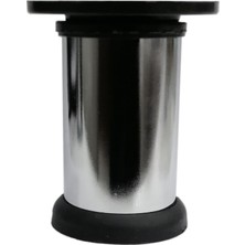CATEKSSS Seres Vidalı Metal Ayak 8 cm Krom Siyah - 2’li Paket
