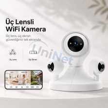 Tr Üç Kameralı Wifi Iç Mekan Güvenlik Kamerası 355 Derece Ptz