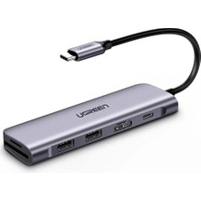 Tr Type-C To HDMI USB 3.0 Tf Sd Pd Dönüştürücü Çok Fonksiyonlu Adaptör