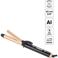 Tr AR5186 Volume Pro Seramik Plakalı Saç Maşası, 25 Mm, Kalın Bukle, Keratin ve Argan Yağlı,