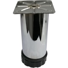 CATEKSSS Tablalı Ayarlı Metal Dolap Tezgah Baza Koltuk Kanepe Ayağı Krom Çap:42 mm 12 cm - 2’li Paket