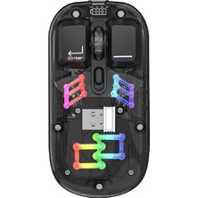 Tr Kablosuz Bluetooth Fare, Şeffaf Bt + 2.4g Manyetik Üst Kapaklı Çift Modlu Mekanik Fare, Oyun/