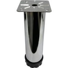 CATEKSSS Tablalı Ayarlı Metal Dolap Tezgah Baza Koltuk Kanepe Ayağı Krom Çap:42 mm 15 cm - 5’li Paket