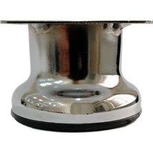 CATEKSSS 5 cm Asena Tablalı Metal Dolap Vestiyer Komidin Vitrin Baza Ayağı Çap 42 mm Krom Kaplama - 30’lu Paket