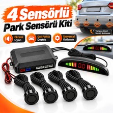 Space Bluetooth'lu 4 Sensörlü Park Sensörü Kiti Ekranlı Araç Geri Park Yardım Sistemi Universal Oto Park Sensörü Seti  / GUPR80