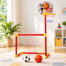Nunu 2'si 1 Arada Çocuk Futbol Kalesi ve Basketbol Potası Eğitici Eğlenceli Spor Oyun Seti