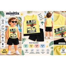 Minitix Baby Erkek Bebek Jamaica Baskılı Atlet Şort 2'li Takım