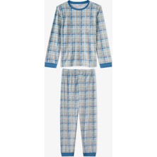 Penti Erkek Çocuk Pastel Mavi Skyline Checks Tef Uzun Kollu Pijama Takımı