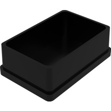 CATEKSSS 40X60 mm Düz Iç Profil Tapası 1,2 mm Siyah - 16’lı Paket