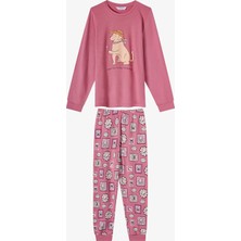 Penti Kız Çocuk Gül Kurusu Mailing Dog Uzun Kollu Pijama Takımı