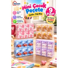 Sezen Home Mini Boy Cep Mendili - 9 Paket Karakter Desenli Mini Boy Yumuşak Cep Mendili