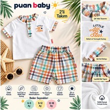 Puan Baby Erkek Bebek Ekose Şortlu 2'li Takım