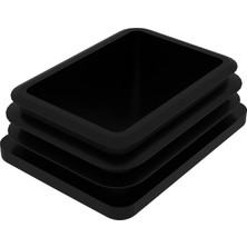 CATEKSSS 60X80 mm Profil Için Kademeli Içe Geçme Profil Tapası, Profil Kapak, Profil Tapa Siyah - 8’li Paket