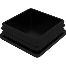 CATEKSSS 80X80 mm Profil Için Kademeli Içe Geçme Profil Tapası, Profil Kapak, Profil Tapa Siyah - 25’li Paket