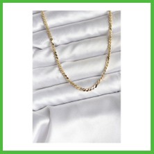 Bezos 14K Gold Renk Kaplama Ezme Yılan Zincir Model cm Kadın Kolye Arz