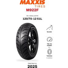 Maxxis M922F 120/70-12 51L Ön/arka Motosiklet Lastiği (2025)