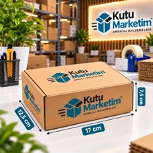 Kutu Marketim 17X12,5X7,5 cm - 25 Adet- Kilitli E-Ticaret Kargo Kutusu - Internet Kutusu - 0.50 Ds