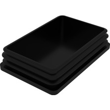 CATEKSSS 80X120 mm Profil Için Kademeli Içe Geçme Profil Tapası, Profil Kapak, Profil Tapa Siyah - 45’li Paket