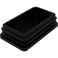 CATEKSSS 60X100 mm Profil Için Kademeli Içe Geçme Profil Tapası, Profil Kapak, Profil Tapa Siyah - 52’li Paket