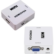 Tr HDMI To Vga+Ses Dönüştürücü Çevirici ile Hdtv Projektörü HDMI 2 VGA Dönüştürücü