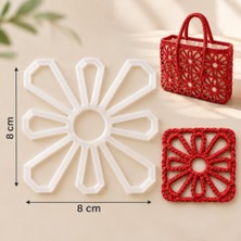 Angel Çanta Aksesuar 8 Adet Motif Aparatı Beyaz Renk (Çiçek Kanvas)