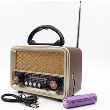Apera NNS-8110BT Retro Nostaljik Radyo Bluetooth USB & Micro Kart Destekli 1200MAH Şarjlı Taşınabilir Kamp ve Ev Tipi Müzik Çalar