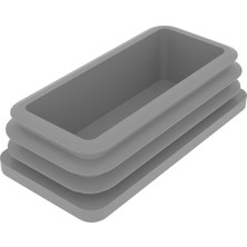 CATEKSSS 50X100 mm Profil Için Kademeli Içe Geçme Profil Tapası, Profil Kapak, Profil Tapa Gri RAL7035 - 54’lü Paket